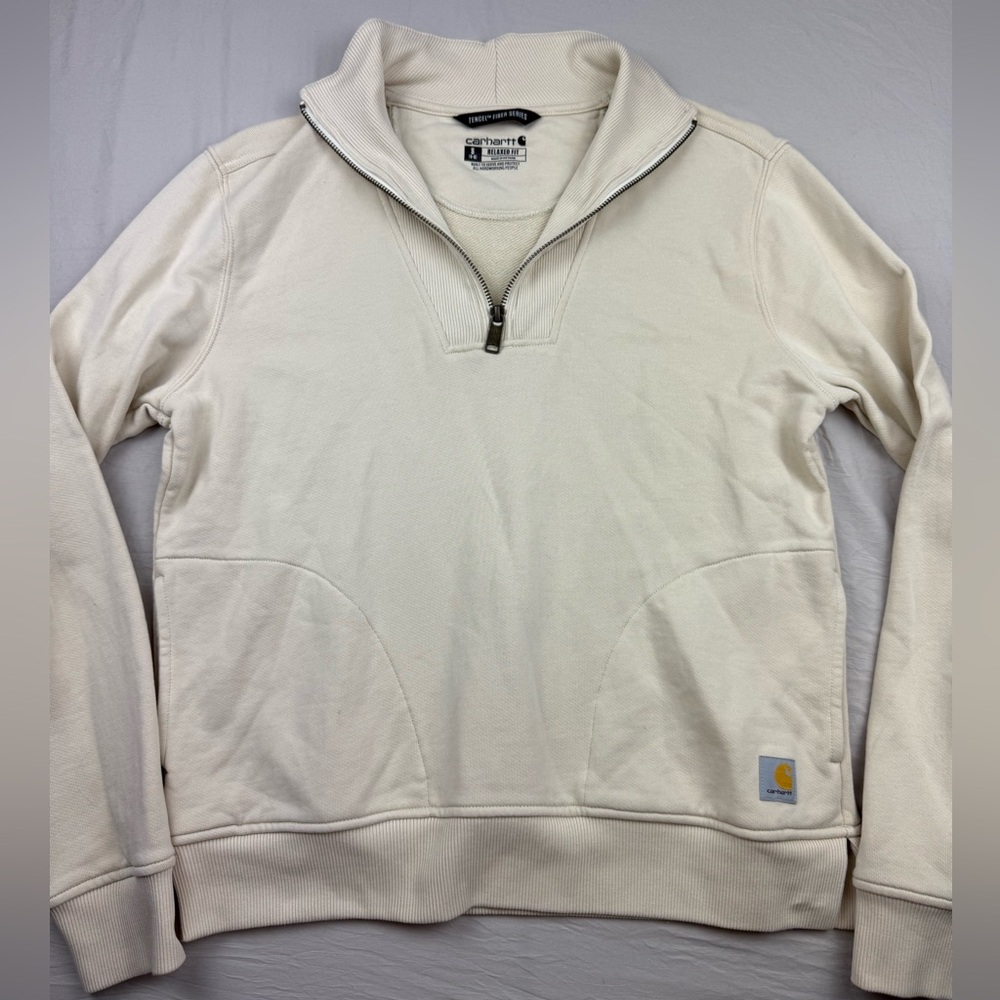 Carhartt women’s Cream Tencel Fiber series relaxed fit Sweater